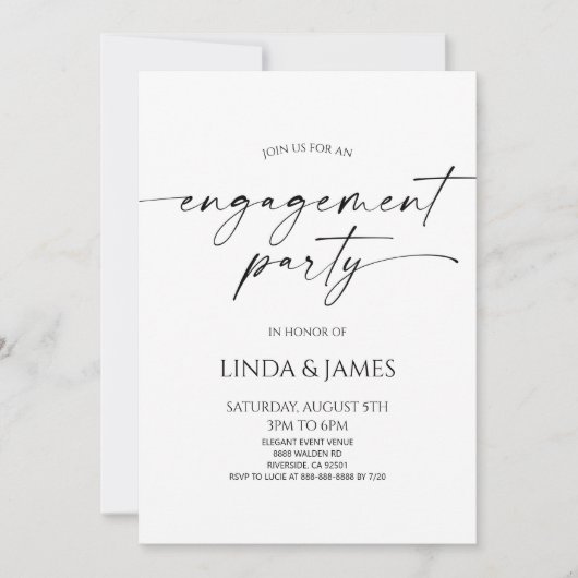 Invitation Élégant minimaliste Mariage (Devant)