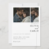 Invitation Élégant minimaliste Mariage 3 photo (Dos)