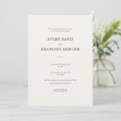 Invitation Élégant minimaliste Mariage beige (Debout devant)