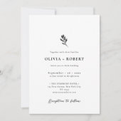 Invitation Élégant minimaliste Mariage botanique (Devant)