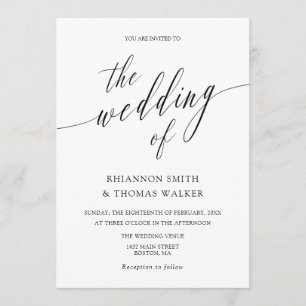 Invitation Élégant minimaliste Mariage de calligraphie