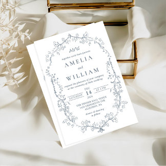 Invitation Élégant minimaliste Mariage de couronnes florales