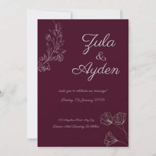 Invitation Élégant minimaliste Mariage de script
