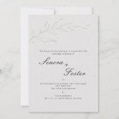 Invitation Élégant minimaliste Mariage floral (Devant)