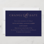Invitation Élégant minimaliste | Mariage Modifier la date (Devant)