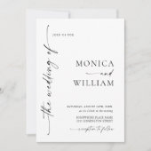 Invitation Élégant minimaliste Mariage photo code QR (Devant)