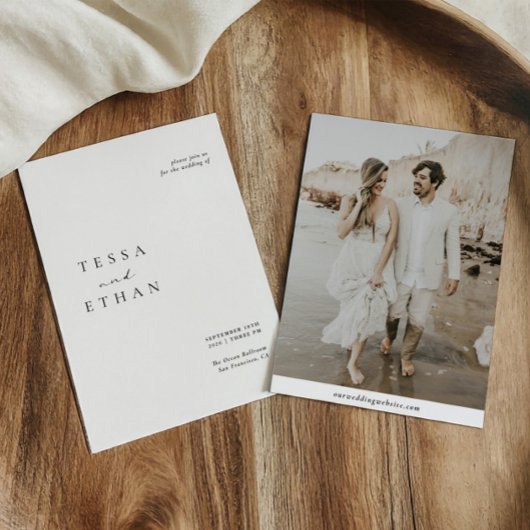 Invitation Élégant minimaliste Mariage photo moderne