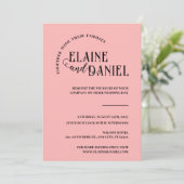 Invitation Élégant minimaliste Mariage photo rose (Debout devant)