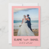 Invitation Élégant minimaliste Mariage photo rose (Dos)