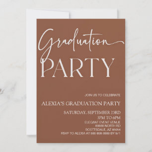 Invitation Élégant minimaliste minimaliste Editable Graduatio