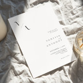 Invitation Élégant minimaliste moderne Mariage noir et blanc