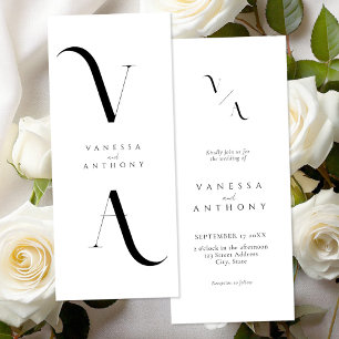 Invitation Élégant minimaliste moderne Mariage noir et blanc