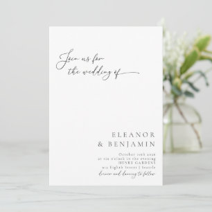 Invitation Élégant minimaliste moderne Mariage noir et blanc