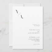 Invitation Élégant minimaliste moderne noir et Mariage Ecru (Dos)