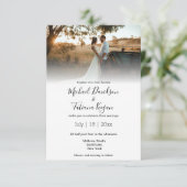 Invitation élégant minimaliste moderne photo mariage (Debout devant)