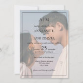 Invitation Élégant minimaliste Monogramme Photo superposition (Devant)