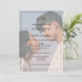 Invitation Élégant minimaliste Monogramme Photo superposition (Debout devant)