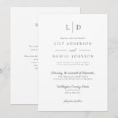 Invitation Élégant minimaliste Monogramme QR Code Mariage (Devant / Derrière)