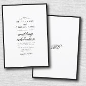 Invitation Élégant minimaliste noir blanc Mariage