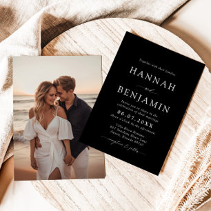 Invitation Élégant minimaliste noir & blanc moderne Mariage