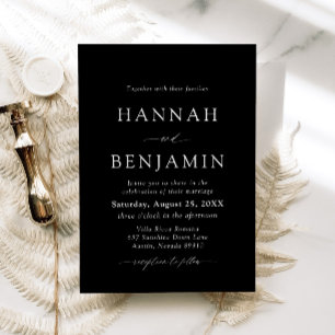 Invitation Élégant minimaliste noir & blanc moderne Mariage