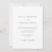 Invitation Élégant minimaliste noir et blanc Mariage (Devant)