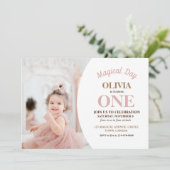 Invitation Élégant minimaliste photo 1er anniversaire (Debout devant)