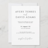 Invitation Élégant minimaliste photo Mariage (Devant)