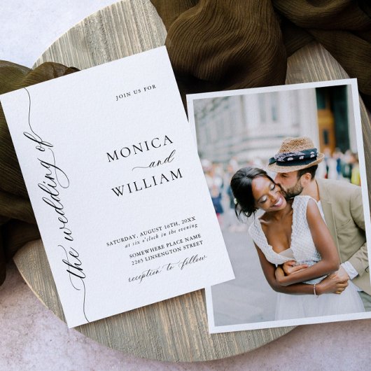 Invitation Élégant minimaliste photo Mariage