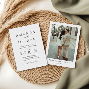 Invitation Élégant minimaliste photo Mariage