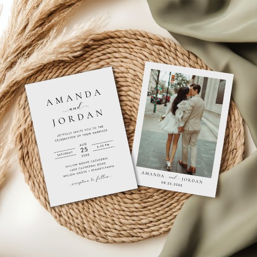 Invitation Élégant minimaliste photo Mariage