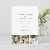 Invitation Élégant minimaliste photo Mariage (Debout devant)