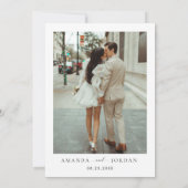 Invitation Élégant minimaliste photo Mariage (Dos)