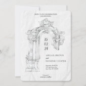 Invitation Élégant minimaliste romain moderne (Devant)