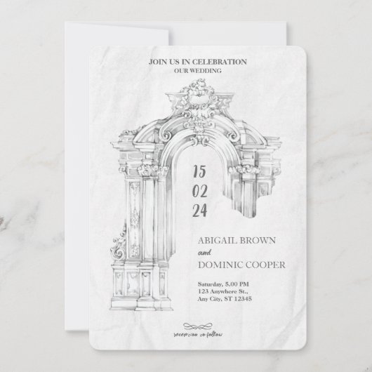 Invitation Élégant minimaliste romain moderne (Devant)