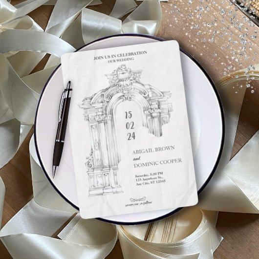 Invitation Élégant minimaliste romain moderne