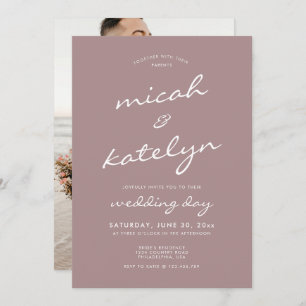 Invitation Élégant minimaliste Rose de cannelle Mariage