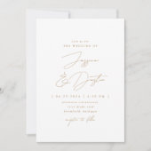 Invitation Élégant minimaliste Script Mariage or (Devant)