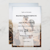 Invitation Élégant minimaliste simple 2 Mariage photo (Devant / Derrière)