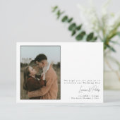 Invitation Élégant minimaliste simple Mariage photo (Debout devant)