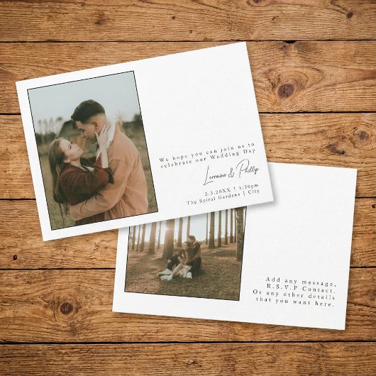 Invitation Élégant minimaliste simple Mariage photo