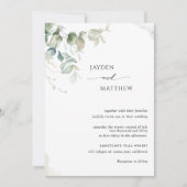 Invitation Élégant minimaliste verdure Mariage Eucalyptus (Devant)