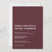 Invitation Elegant Minimalistic Deep Burgundy & White Formal (Devant)