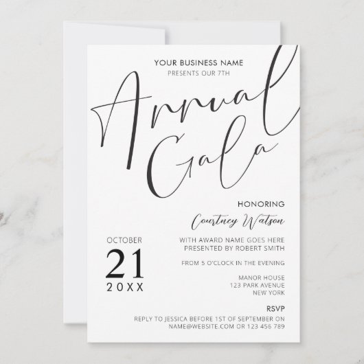 Invitation Élégant minimum de collecte de fonds d'entreprise (Devant)