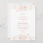 Invitation Elégant Mint Terracotta Boho Mariage de petites fl (Devant)