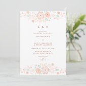 Invitation Elégant Mint Terracotta Boho Mariage de petites fl (Debout devant)