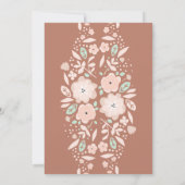 Invitation Elégant Mint Terracotta Boho Mariage de petites fl (Dos)