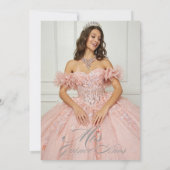 Invitation Elégant Mis Quince Anos Pink Gold Photo (Dos)