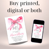 Invitation Elégant Miss à MRS Ribbon Fête des mariées de Bow