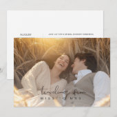 Invitation Elegant Miss to Mrs Rustic Photo Fête des mariées (Devant / Derrière)